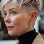 Pixie über 50 mit glattem Haar