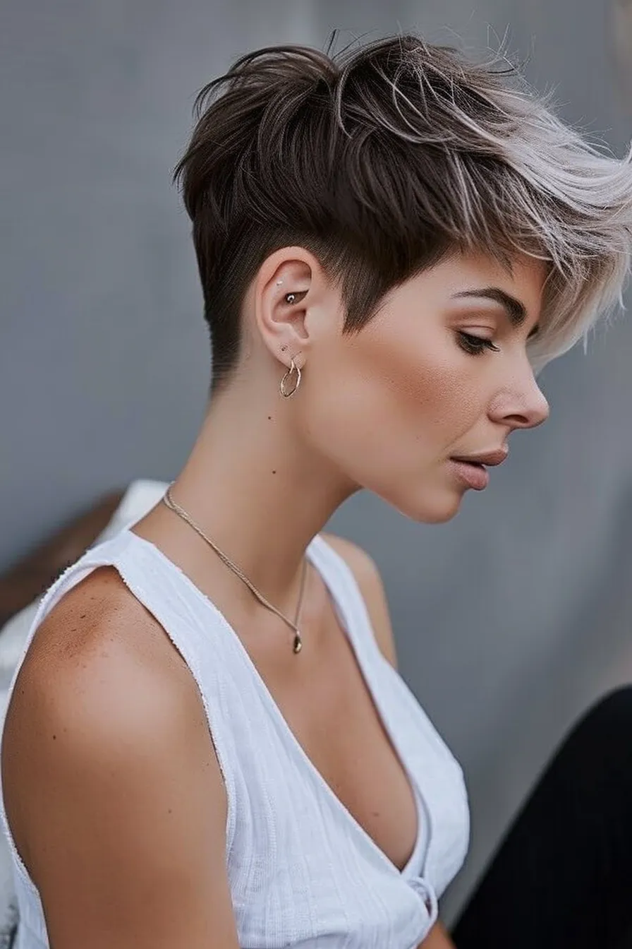 Möchtest du einen frischen und modernen Look? Dann probiere eine Kurzhaarfrisur aus!