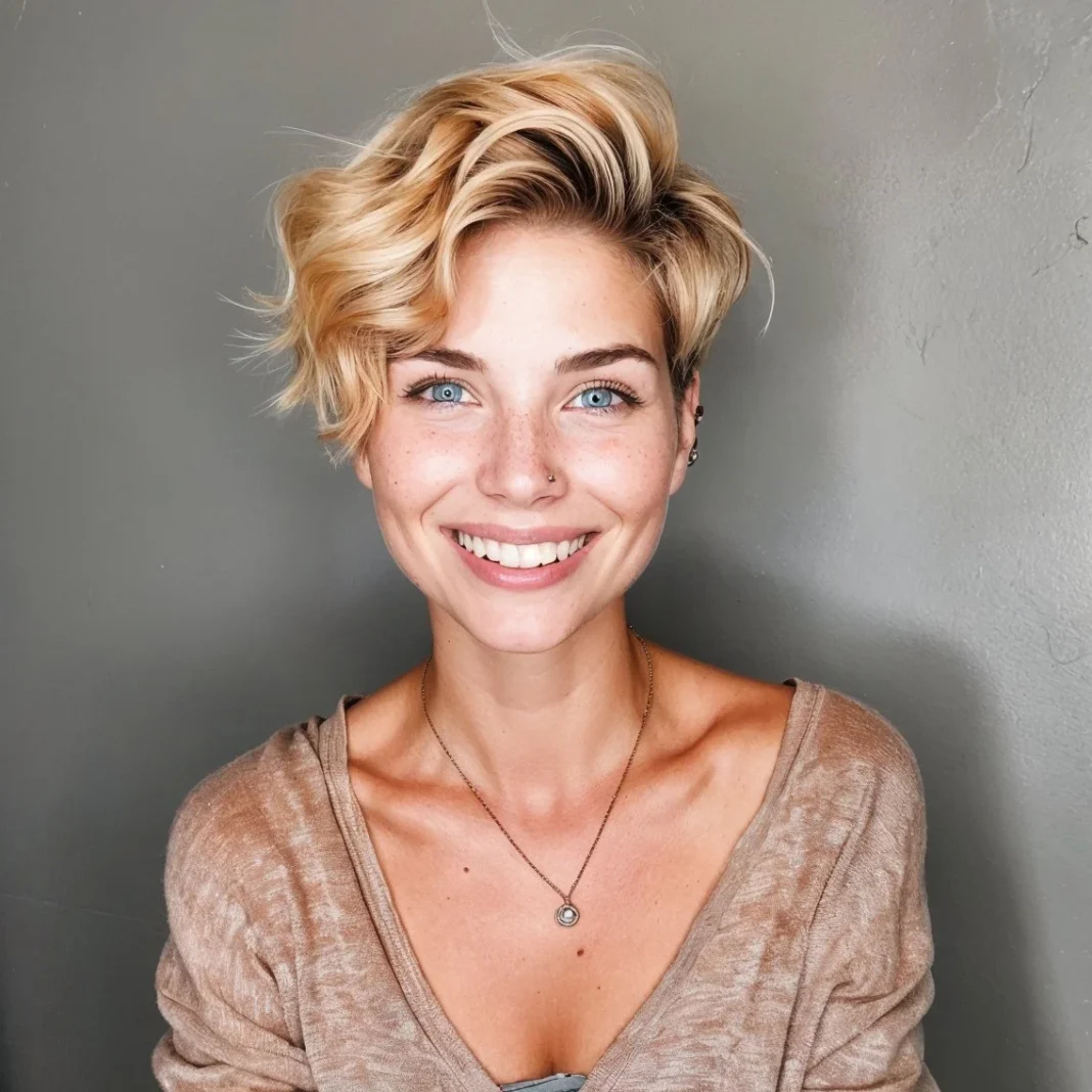 Soft Blonde Wave Pixie – Sanft & strahlend