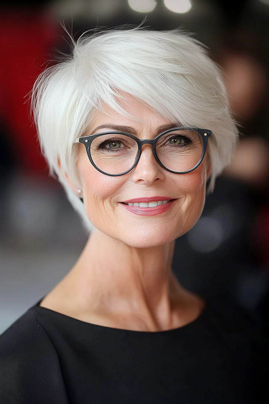 Flotte Kurzhaarfrisuren ab 60 mit Brille – Stilvolle Looks für mehr Frische & Ausdruck