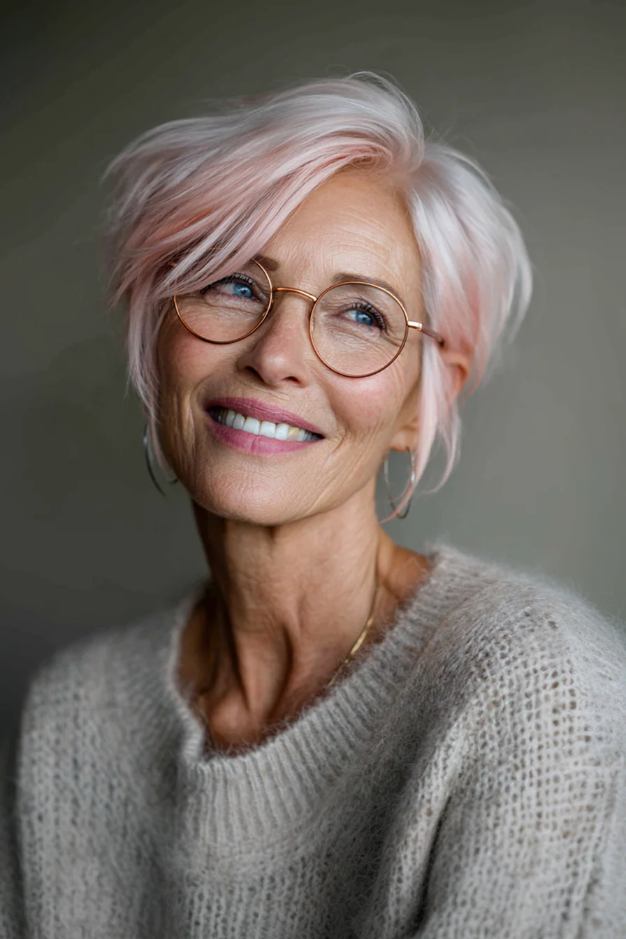 Strukturierter Short Crop für markante Brillen