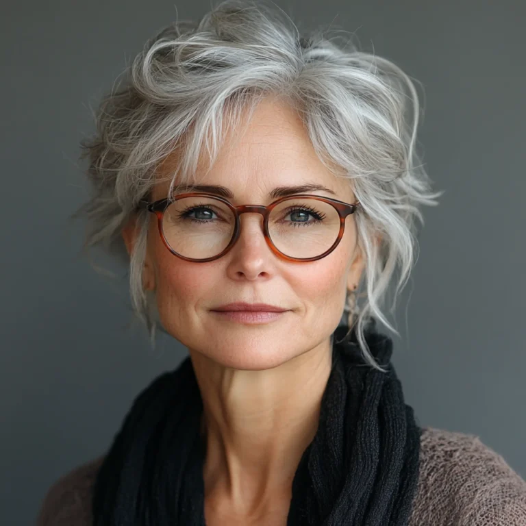 Kurzes stufiges Haar mit Pony ab 60